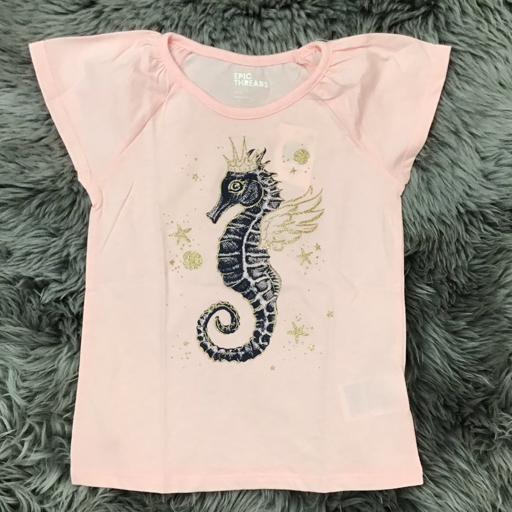 Epic Threads | Girl's Seahorse T-shirt | Pink | Size 5